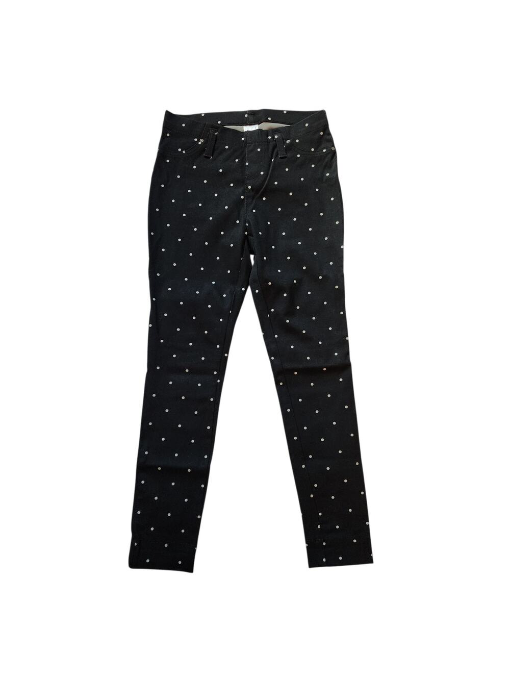 Time and Tru Womens Polka Dot Jegging Super Skinny Jeans Size XS 0-2 Black White